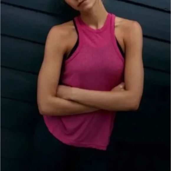 Free People FP Movement Wild Raspberry Very Varsity Ribbed Tank Top SZ Small NWT - Picture 3 of 7